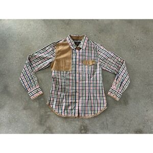 King Ranch Women's Western Plaid Shooting Shirt Button Up Cotton Sz M